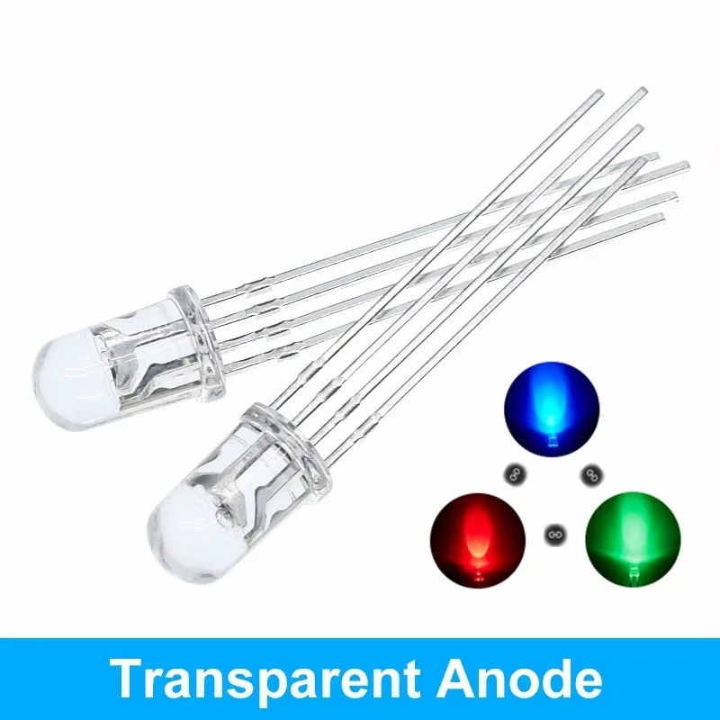20 pz 5mm RGB LED catodo comune/anodo comune diodi emettitori tricolore F5 RGB diffuso/trasparente evidenziare per Arduino