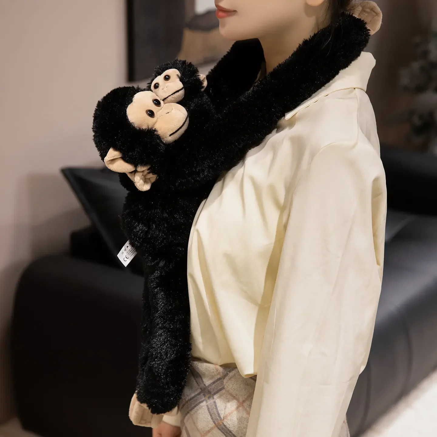 الإبداعية معلقة الحيوان ألعاب من القطيفة نابض بالحياة القرد الكسل Orangutan دمية دافئة أمي الطفل المعانقة دمية محبوب ديكور المنزل طفل هدية #3