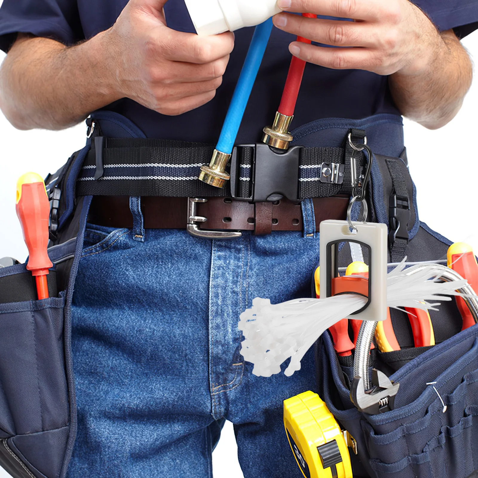 

2Pcs Zip Tie Holder Clip Compact Portable Glow in The Dark Zip Ties Organizer ABS Cable Tie Storage for Electricians