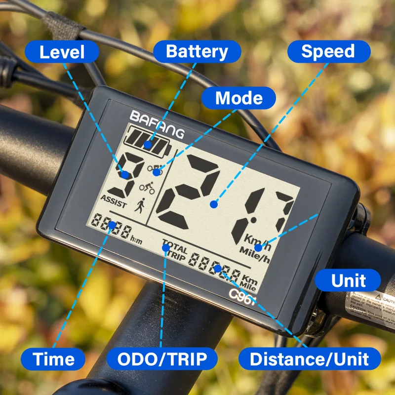 Electric Bike Display DPC18 C961 A1 BN136 G1 DM05 for Bafang Mid Drive Motor BBS01B BBS02B BBS1000W Ebike Computer UART