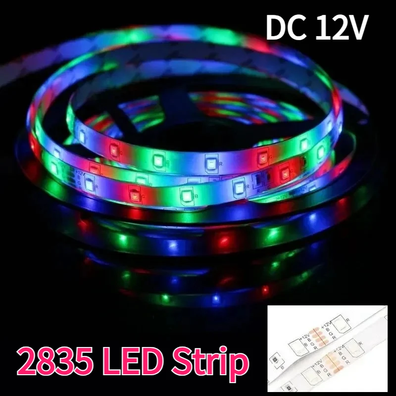 12V LED Strip SMD 2835 5M LED Stripe Tape Light 60LED/M RGB Warm White Waterproof Flexible Strip Ribbon Home Decor Light