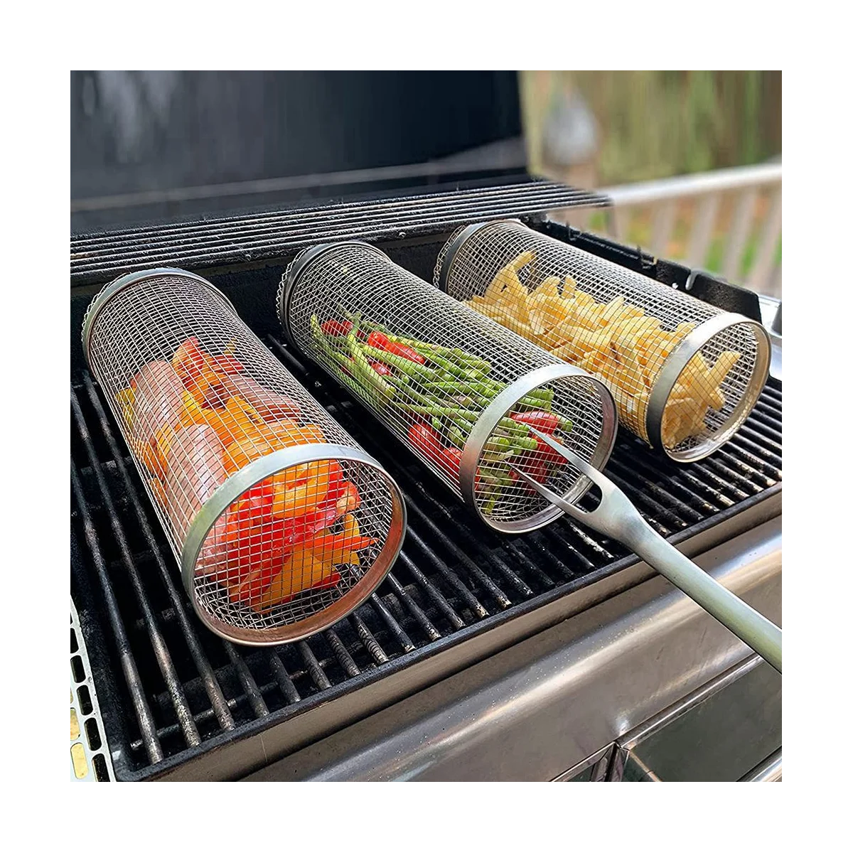 Mir à Barbecue Portable en Acier Inoxydable, Outils en Maille