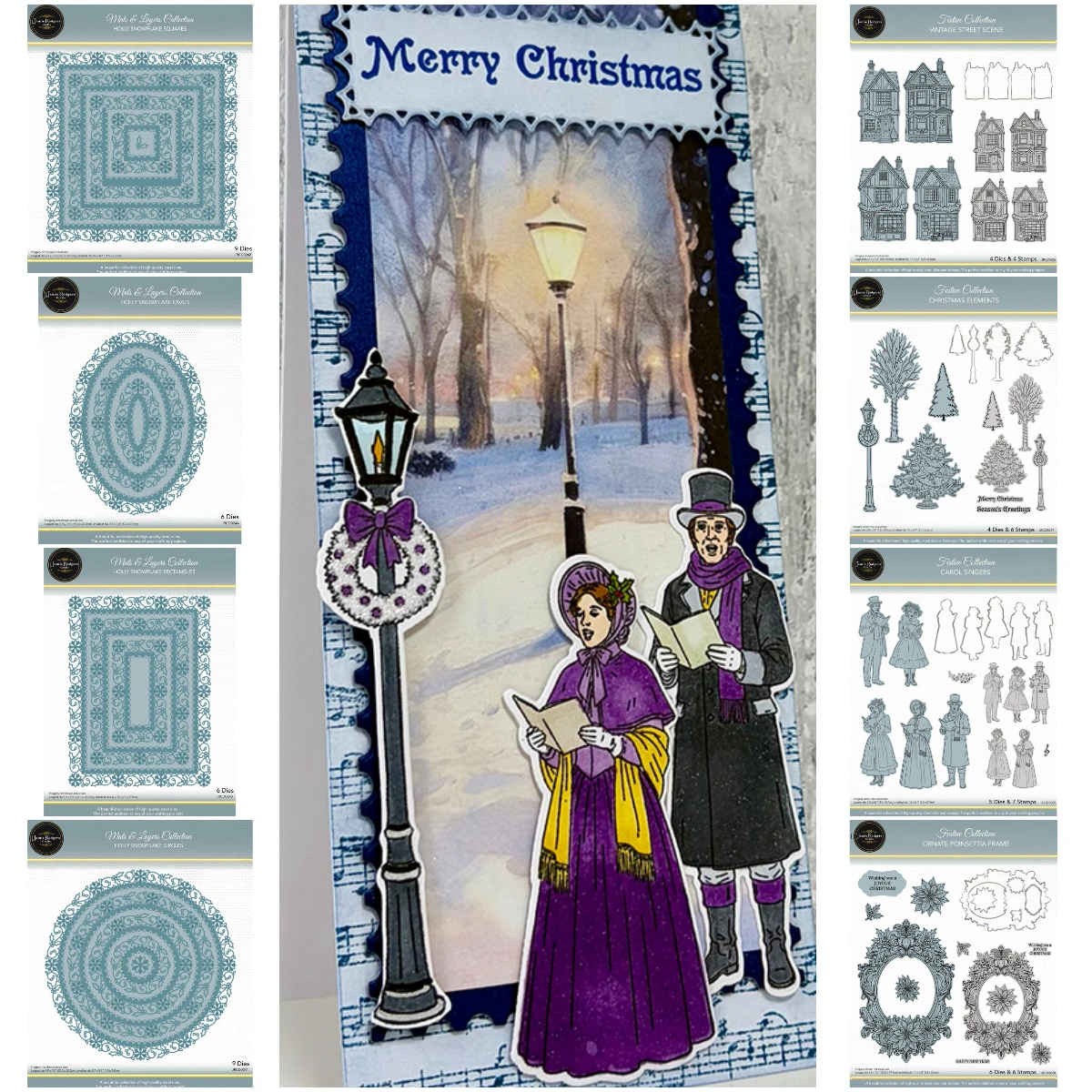 Merry Christmas Ornate Poinsettia Frame Cut Dies Stamps Diy Scrapbook Diary Decoration Embossed Paper Card Album Craft Template