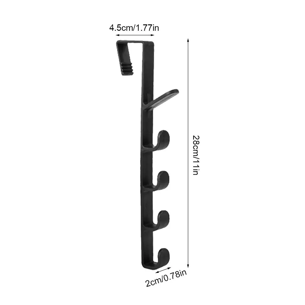 Over The Door Coat Hook Hanger 3PCS Cabinet Wardrobe Vertical Hanging Multi Functional Storage Rack Clothes Towel Bag Organizer view 6
