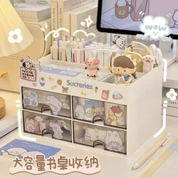 INS Student Stationery Cute Drawer Pen Holder  Cosmetics Storage Box  Office School Supplies Desktop Organizing Box  Organizer