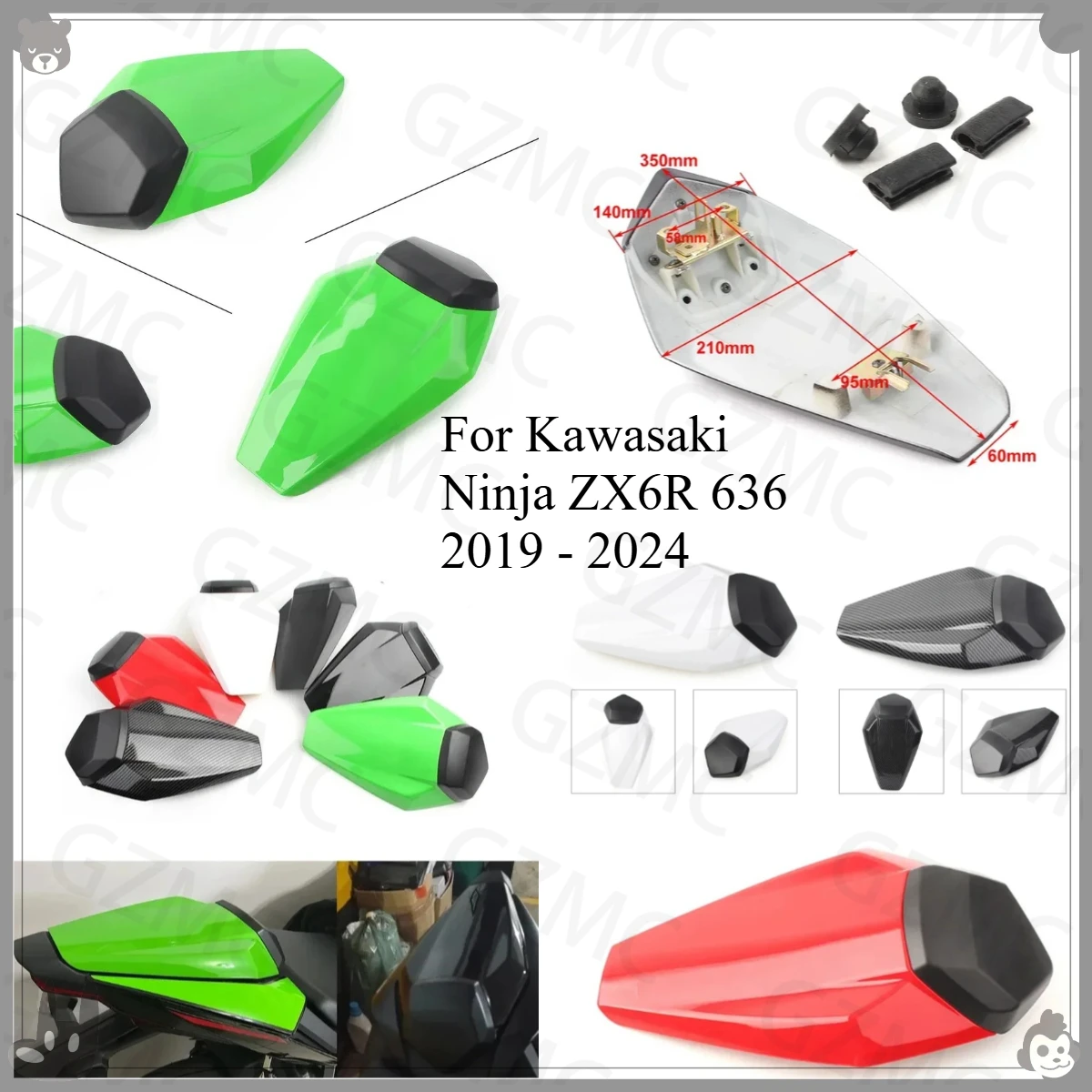 غطاء المقعد الخلفي لكاواساكي نينجا ZX6R 636 2019 - 2024 دراجة نارية بيلايون غطاء المقعد الخلفي القلنسوة سولو القلنسوة الخلفية هدية 2020 2023