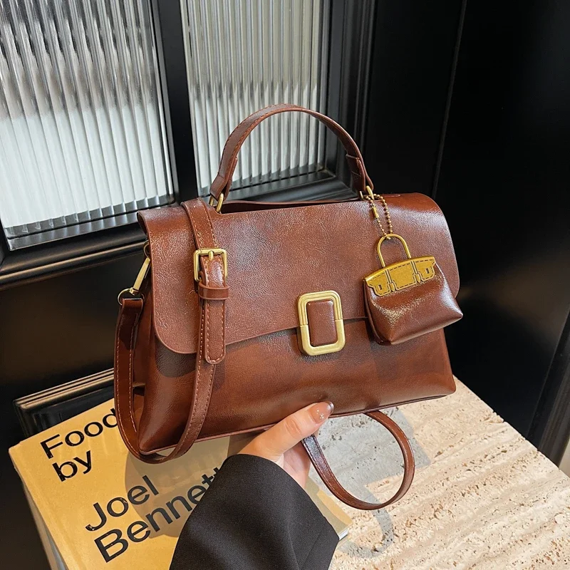 

Роскошная сумка в стиле ретро, женские сумки, дизайнерские сумки через плечо, комплект из 2 комплектов, винтажная женская сумка через плечо из кофейной черной искусственной кожи