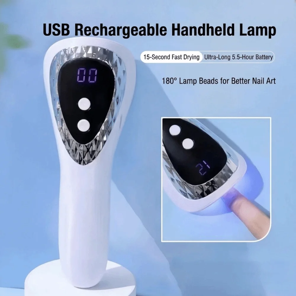 Nail Tools Handheld UV LED Nail Lamp Portable Quick Drying Nail Dryer 5 Light Beads Rechargeable Mini Manicure Lamp Nail Art