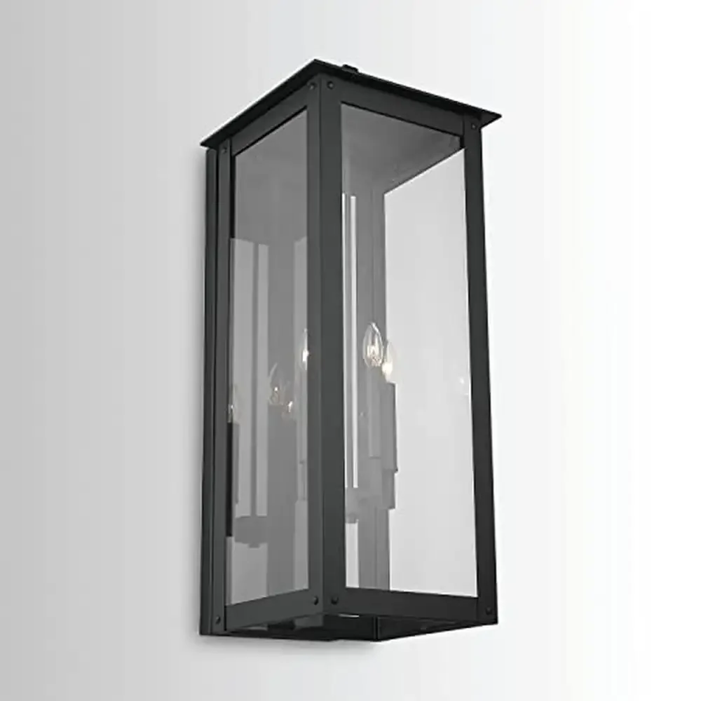 Clear Glass 4-Light Outdoor Wall Lantern Urban 240W 36