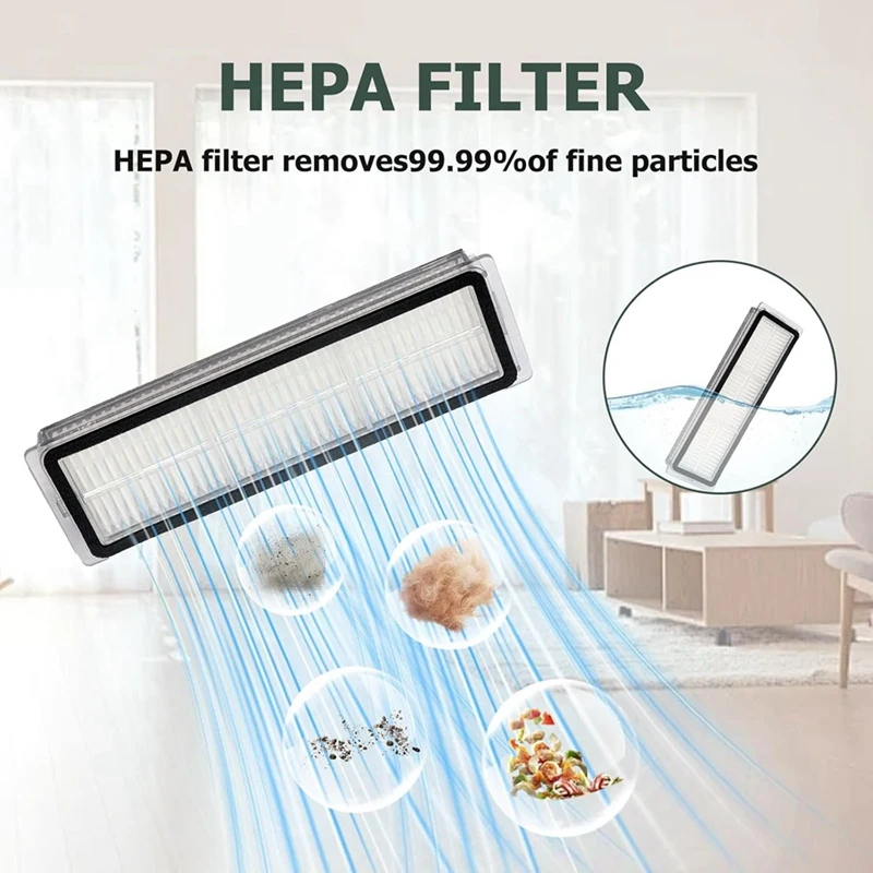 Robô Aspirador Acessórios de Substituição, Escova Lateral Principal, Filtro Hepa, Mop Pano para Dreame L10S Ultra