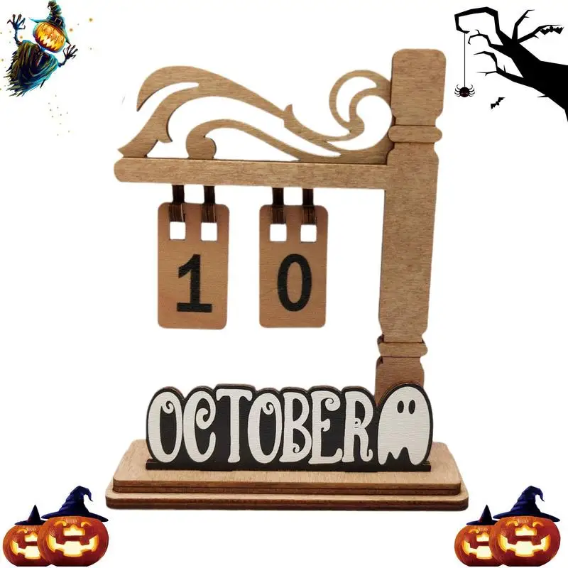 

Wooden Calendar Decoration Advent Calendar Wooden 12 Months Countdown Calendar Standing Desktop Calendar Reusable Home Decor For