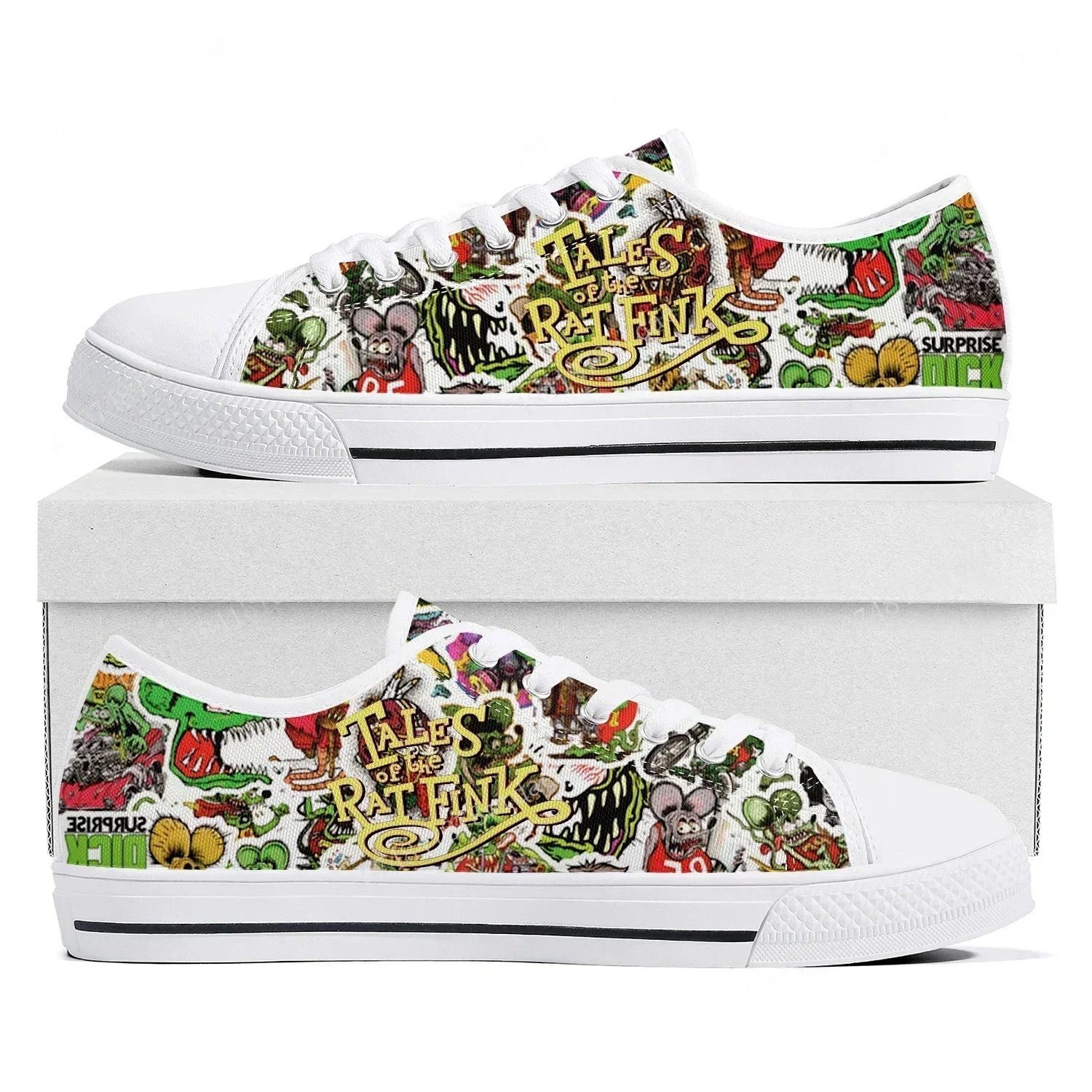 Tales Of The Rat Fink Low Top Sneakers Womens Mens High Quality Canvas Sneaker Couple Comics Manga Custom Made Shoes