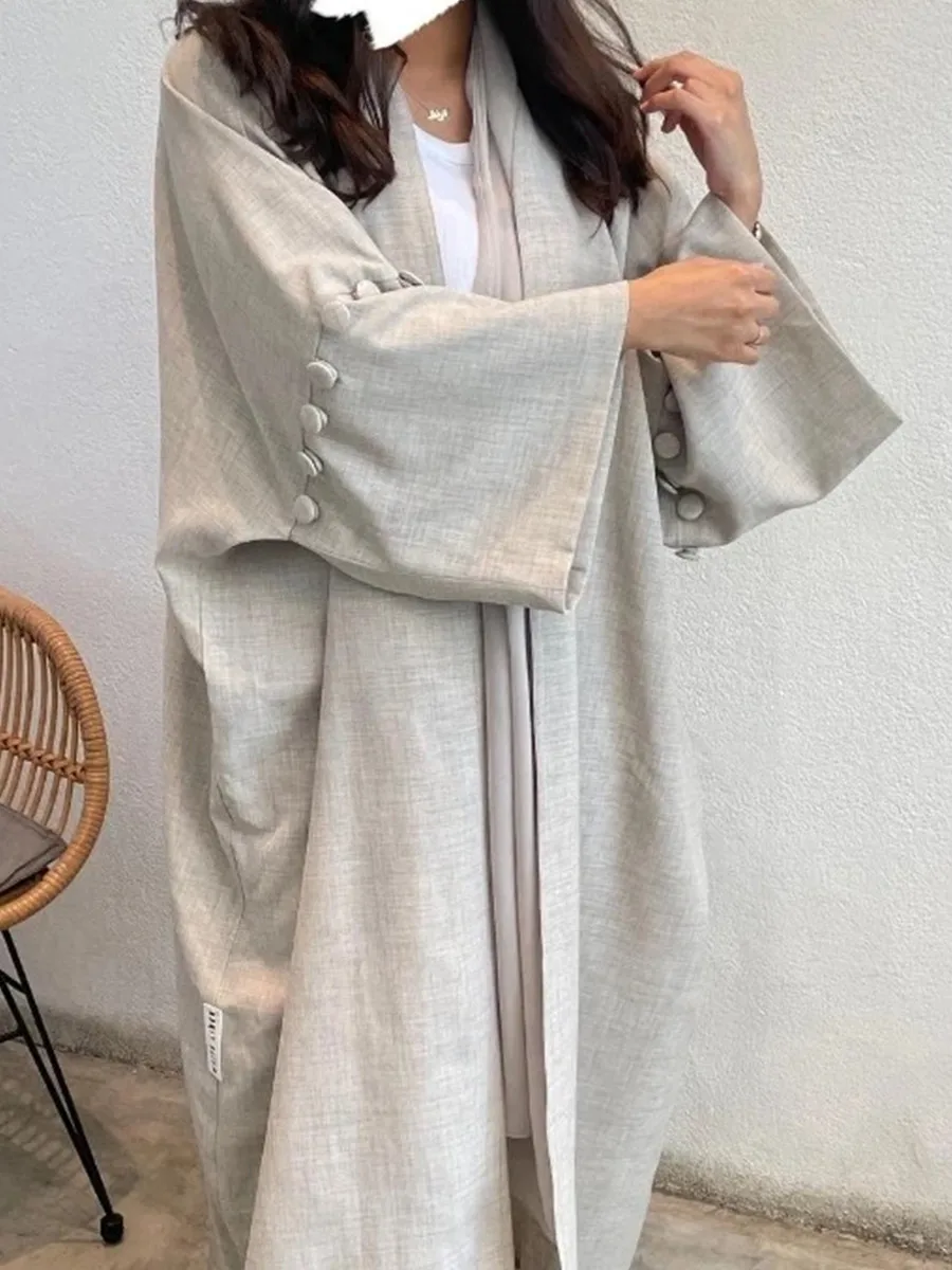 Femmes musulmanes Türkiye dubaï Abaya Plsu taille Robe longue Kimono Cardigan caftan modeste Ramadan Robe Femme vêtements islamiques africains