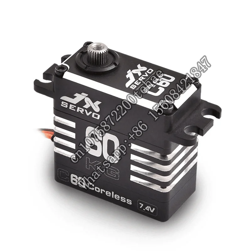 Jx Coreless servo C60 60KG HV High torque metal gear Coreless steering gear Full CNC Aluminium Shell Servo For RC Car