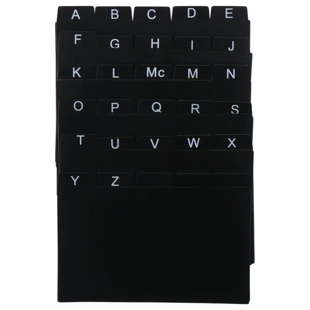 30 PCS Self Index Card Blank File Dividers Black Alphabetical Index Card Dividers Home