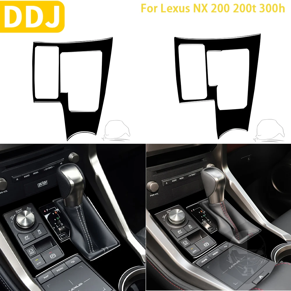 

For Lexus NX 200 200t 300h Accessories Piano Black Plastic Car Interior Gear Panel Cover Trim Sticker Decoration LHD RHD