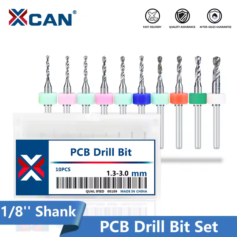 XCAN Set di punte da trapano PCB Circuito Pistola Punta da trapano Punta da trapano con gambo da 1/8 ''