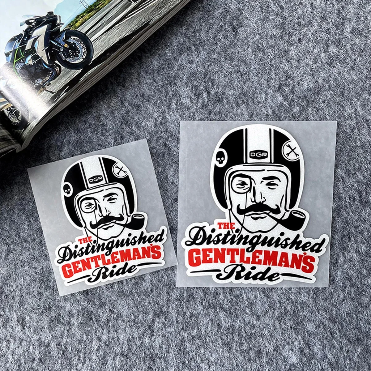 

Gentleman Ride Reflective Stickers Decals for Motorcycle Scooter Fuel Tank Helmet Windshield