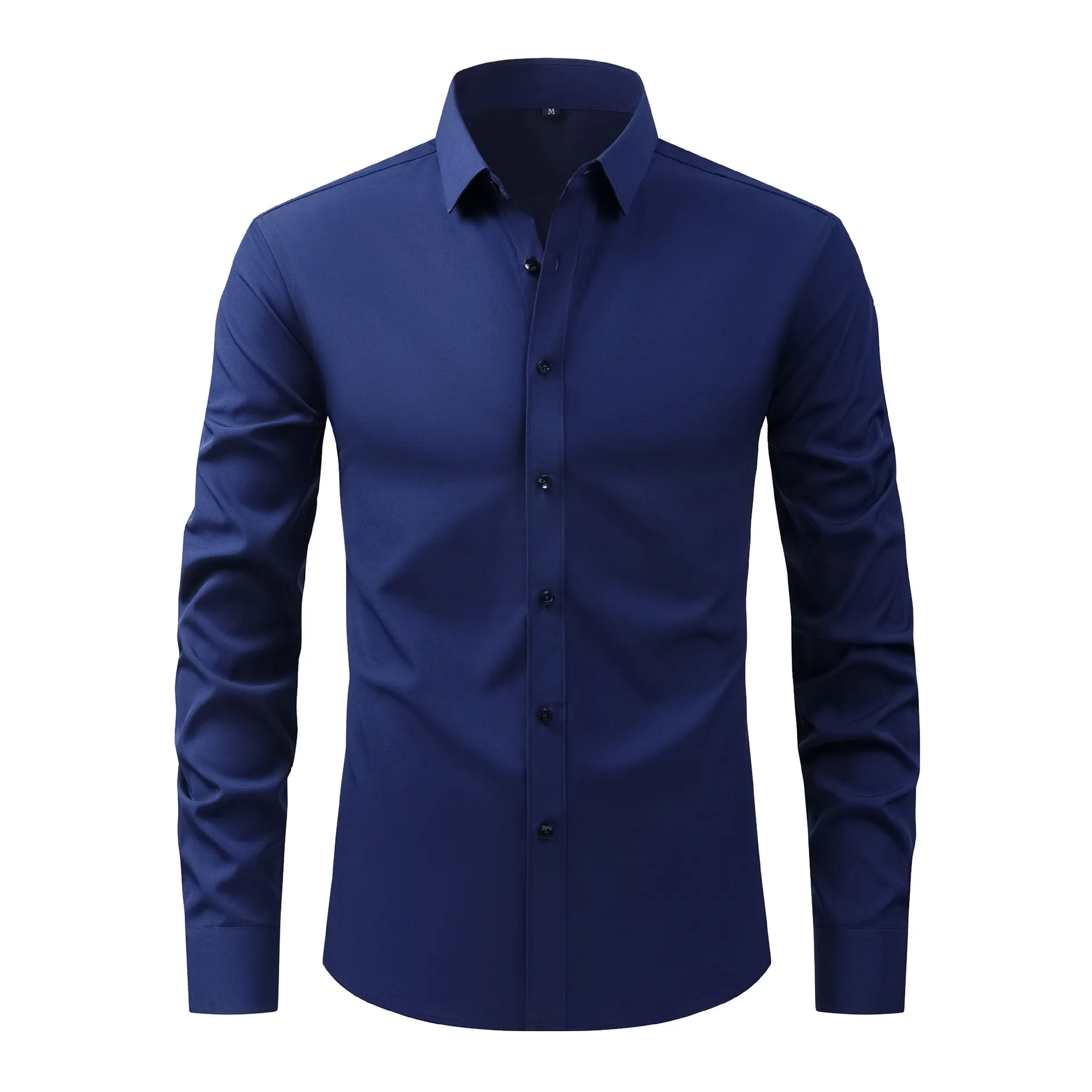 2025 New Style Customized Suit Shirt Men's Half Sleeved Shirt White Long Sleeved Shirt Business Casual Spring and Autumn