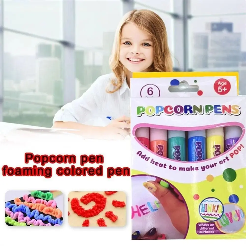 Safe Pen Puffy Paint Popcorn Pens Ink Crayons Greeting Cards Bubble Pen Handmade Art DIY 3D Art Pens School Stationery