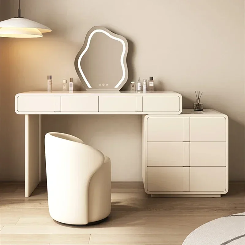 Makeup Mirror Bedroom Storage Cabinet Girls Modern Dressing Table Vanity Set Home Furniture White Desk Coiffeuse Wooden Stand