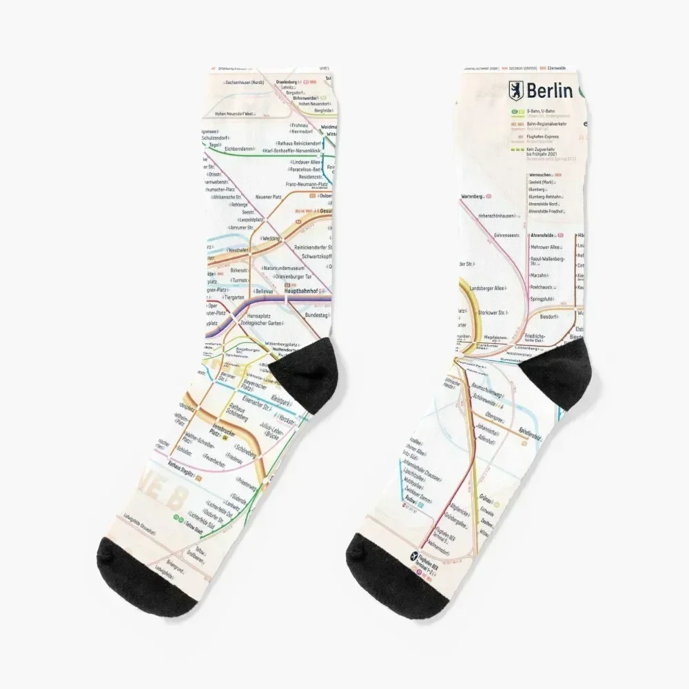 New Berlin Public Transport Map Socks Christmas Lots crazy Stockings Men's Socks Women's