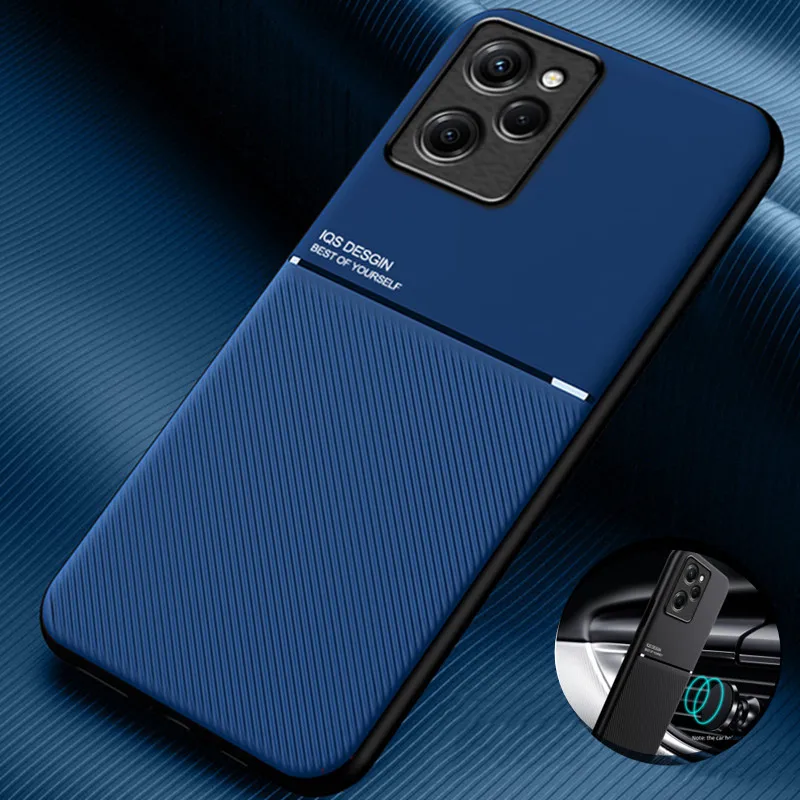 For Xiaomi Poco X5 Pro 5G Case Magnetic Car Holder Cases For PocoPhone X5Pro PocoX5Pro Poko X 5 Pro Soft Leather Back Cover