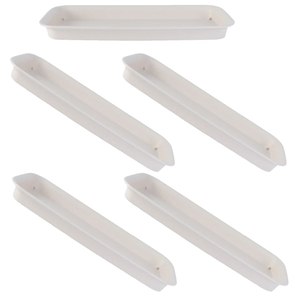 

5pcs Rectangular Plant Saucer Trays for Potted Plants Indoor Flowerpot 21x8 5cm Beige 200 Durable Plastic Water Collection