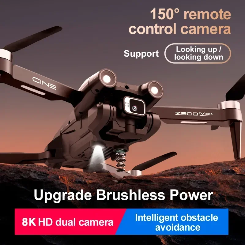 Lenovo  9000M Z908Pro Max Drone Brushless Motor Dual 8K Professional GPS WIFI FPV Obstacle Avoidance Folding Quadcopter Rc