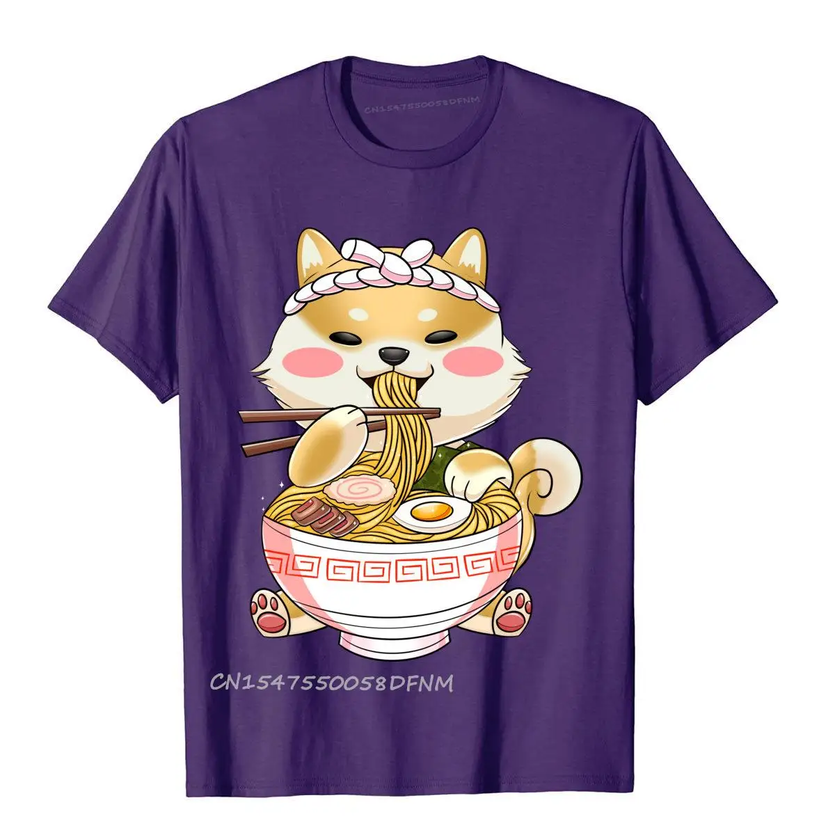 Shiba inu dog ramen noodles T Shirt England Style Coupons Men's Tops T Shirt 3D Printed Cotton Luxury Camiseta