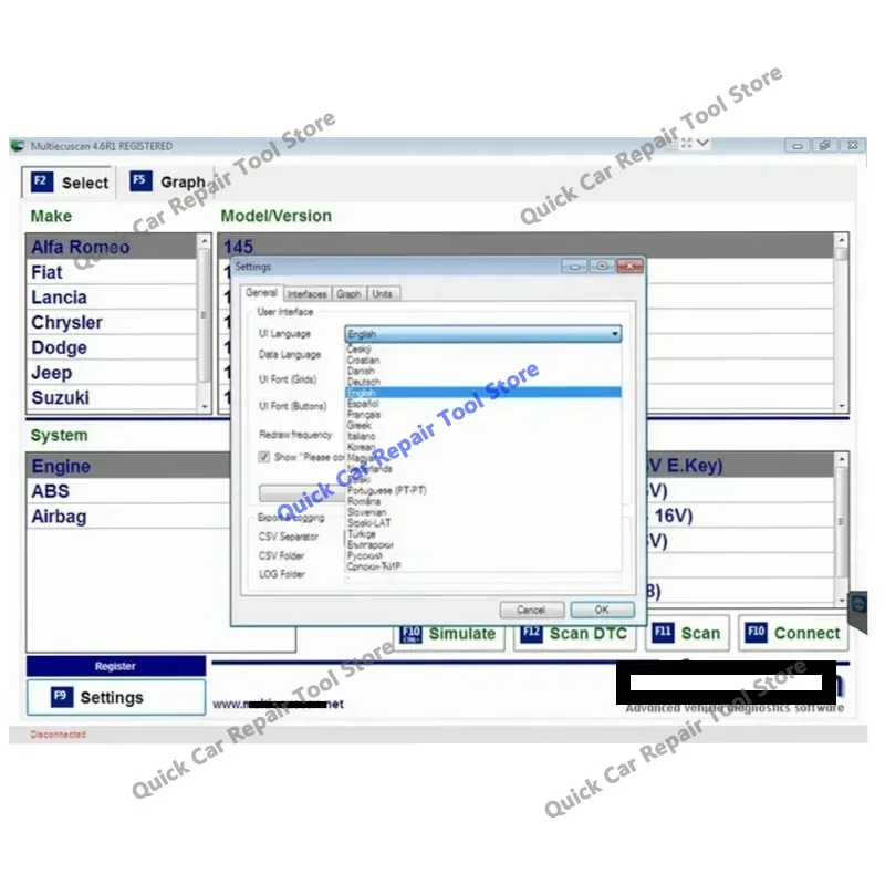 2026 Hot Multiecuscan V5.2 for Fiat/Chrysler/Dodge/Jeep/Suzuki Scanner Software Work for ELM327 Flat Adapter Registered Unlimite