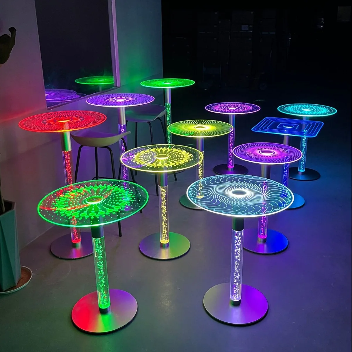 

Modern Style Intelligent Smart Lighting Bar Table Sleek and Innovative Bar Furniture