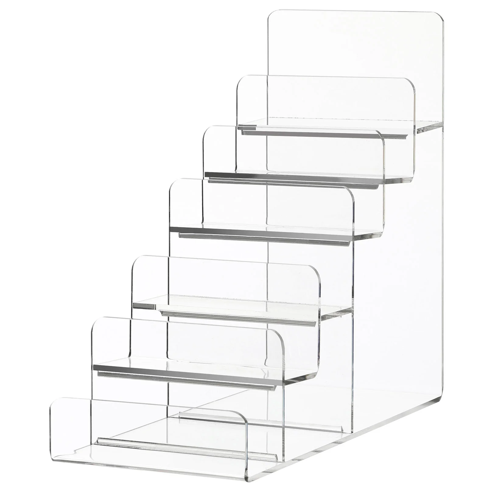 Show Rack Trapezoid Display Stand Wallet Organizer Holder Storage Box Purse Transparent Acrylic