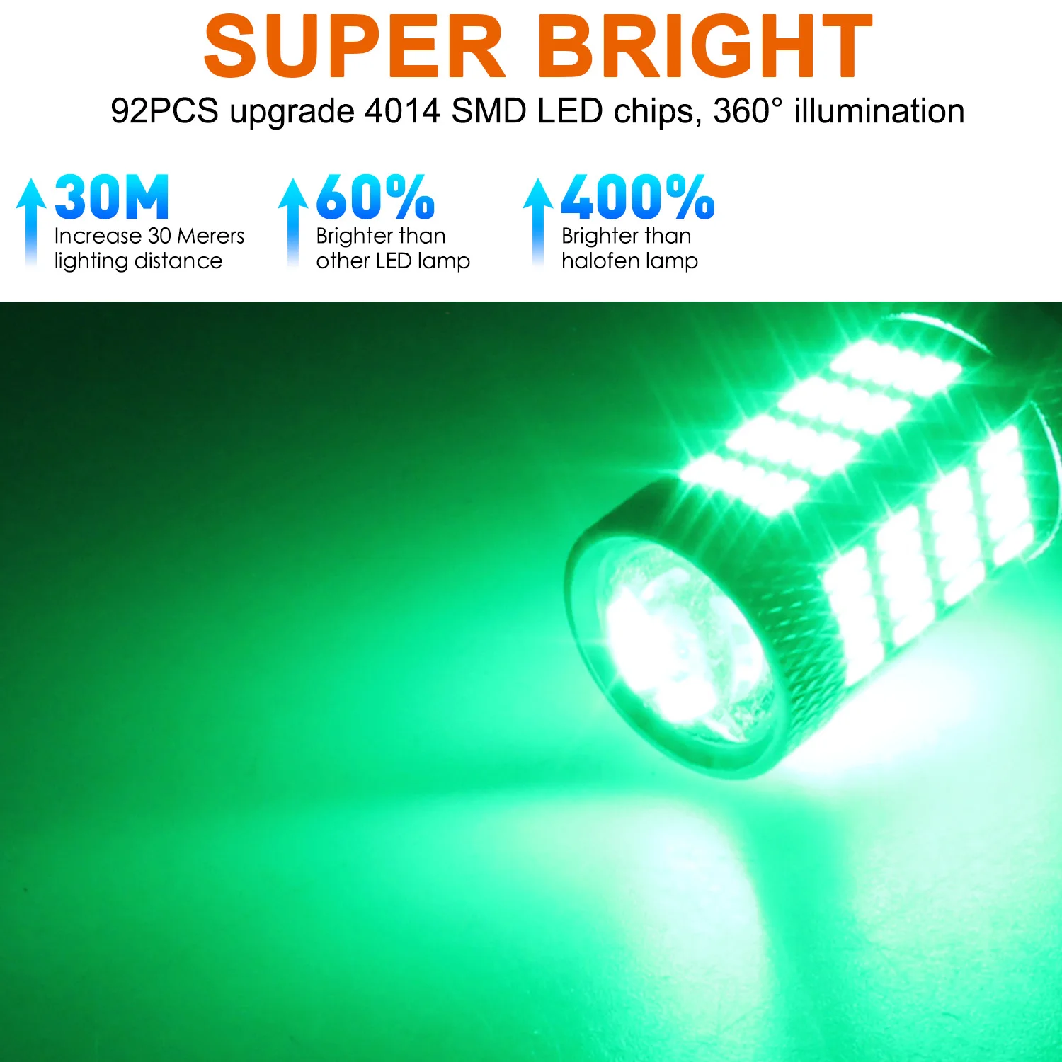 Winetis 2X 1156 Green LED Bulbs Daytime Running Lights 2800 Lumens Extremely Bright BA15S 1141 1003 7506 LED for Turn Signal DRL
