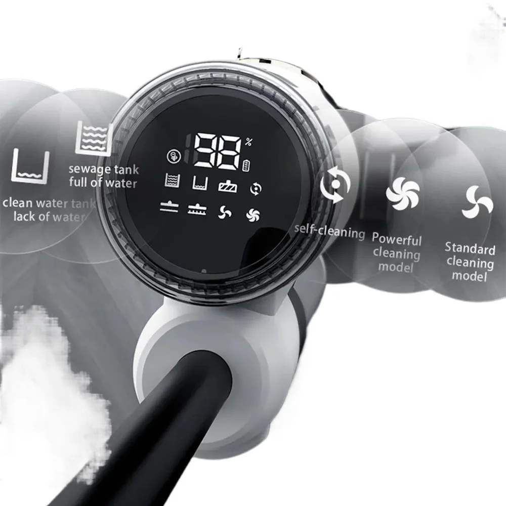 منظف بالبخار اللاسلكي 3 في 1 الأكثر مبيعًا لعام 2025 - ممسحة محمولة بقدرة 210 وات مع محرك BLDC للتنظيف الرطب/الجاف