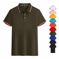 Summer New Polo Cool Ice Silk Cotton Short Sleeve Shirt Thin Breathable Casual Golf Shirts Pullover Tee Large Size Top