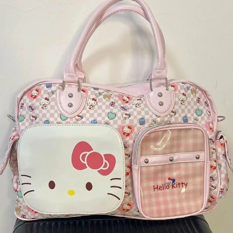 

Kawaii Sanrio Hellokitty Bag Go Out Luggage Bag Travel Bag Large Capacity Portable Multifunctional Portable Fitness Bag For Girl