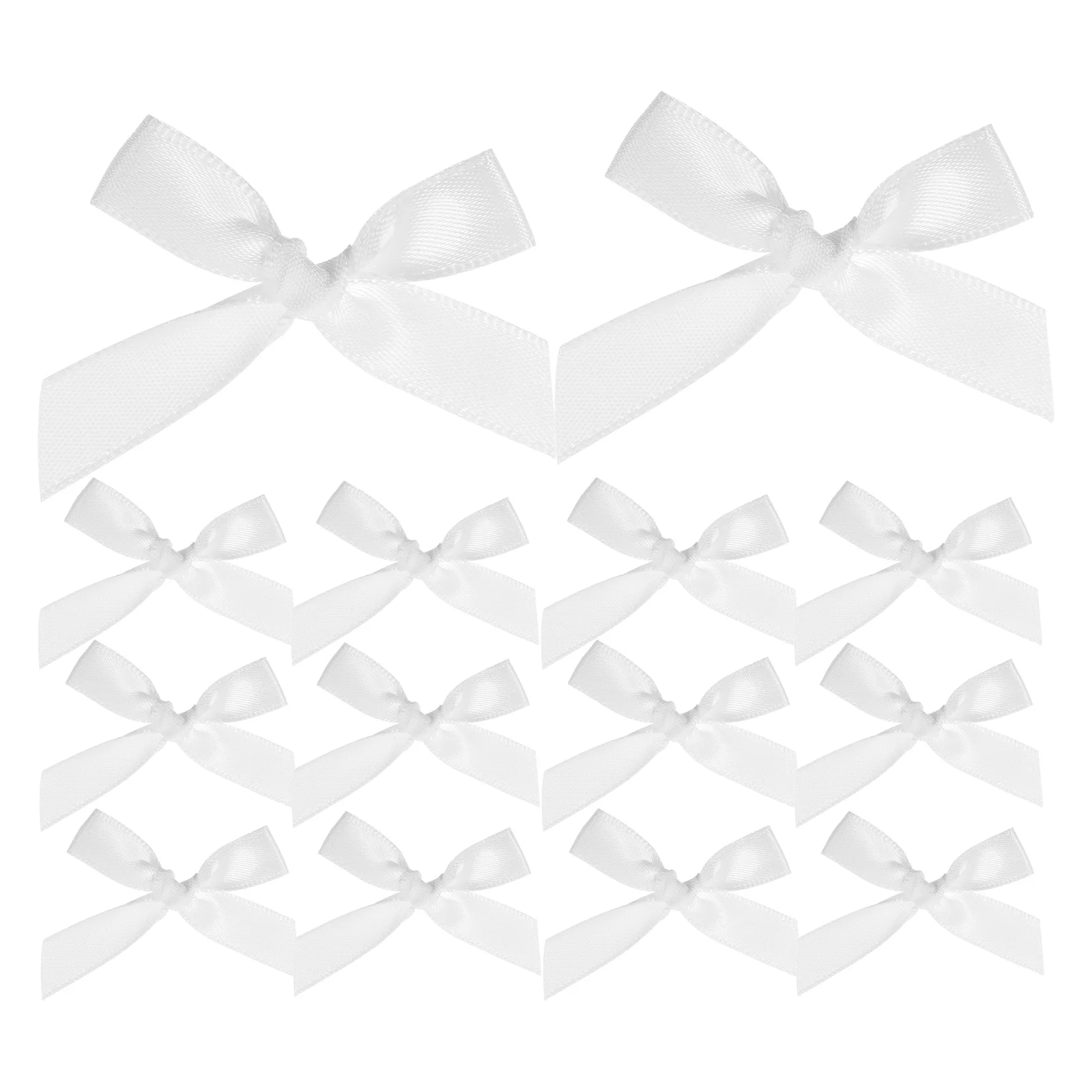 

100 Pcs Decorate Gift Box Bow Baby White Ribbon Polyester Little Bows for Crafts