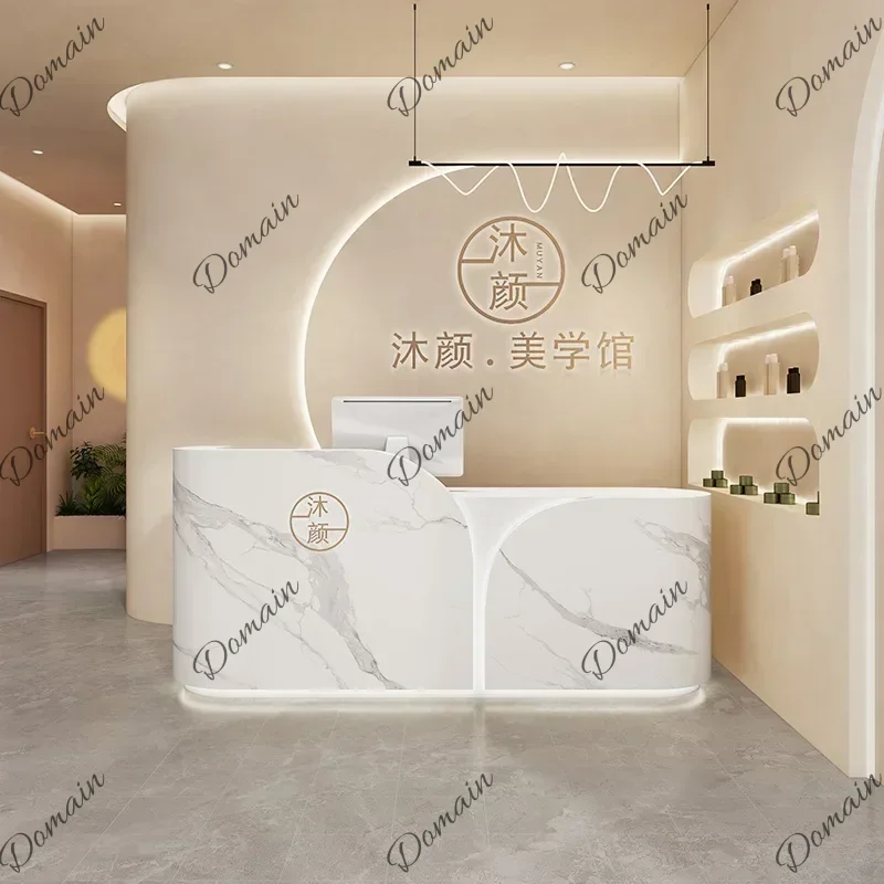 J Organizer Reception Desk Counter Furniture Hairdressing Exhibitor Advanced Aesthetic Office Design Mostrador Trendy Furniture