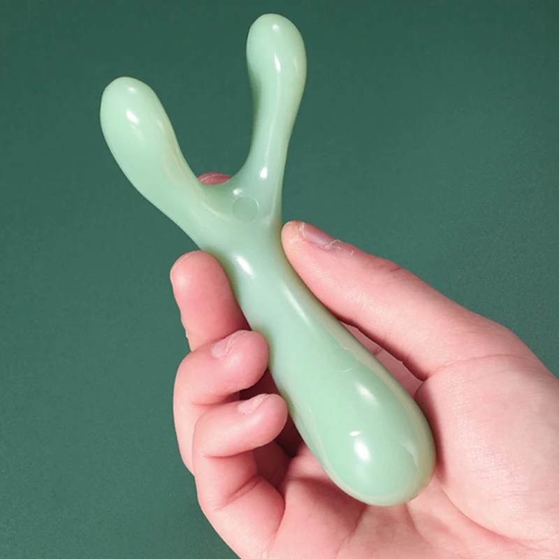 Nose Massage Trigger Point Resin Face Lifting Stone Guasha Scraping Facial Gouache Y-shaped Fork Massage Plate Nose Massager