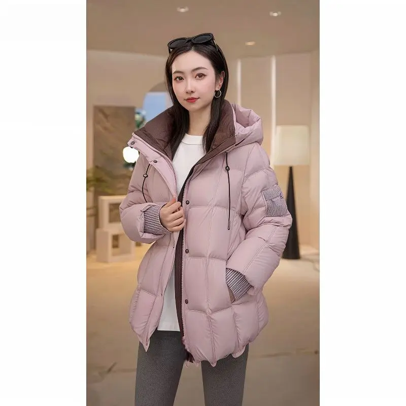 Design Sense Cotton-padded Coat Women's Parkas 2027 Autumn Winter New Fashion Down Jacket Hooded Overwear Ladies Bread Outcoat