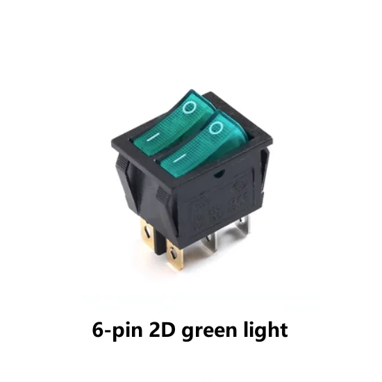 KCD6 KCD8 Boat Rocker Switch Dual Lamp Duplex Power Switch 16A 250V 20A 125V 4pin 6pin 2-speed 3-speed Black Red Green with LED