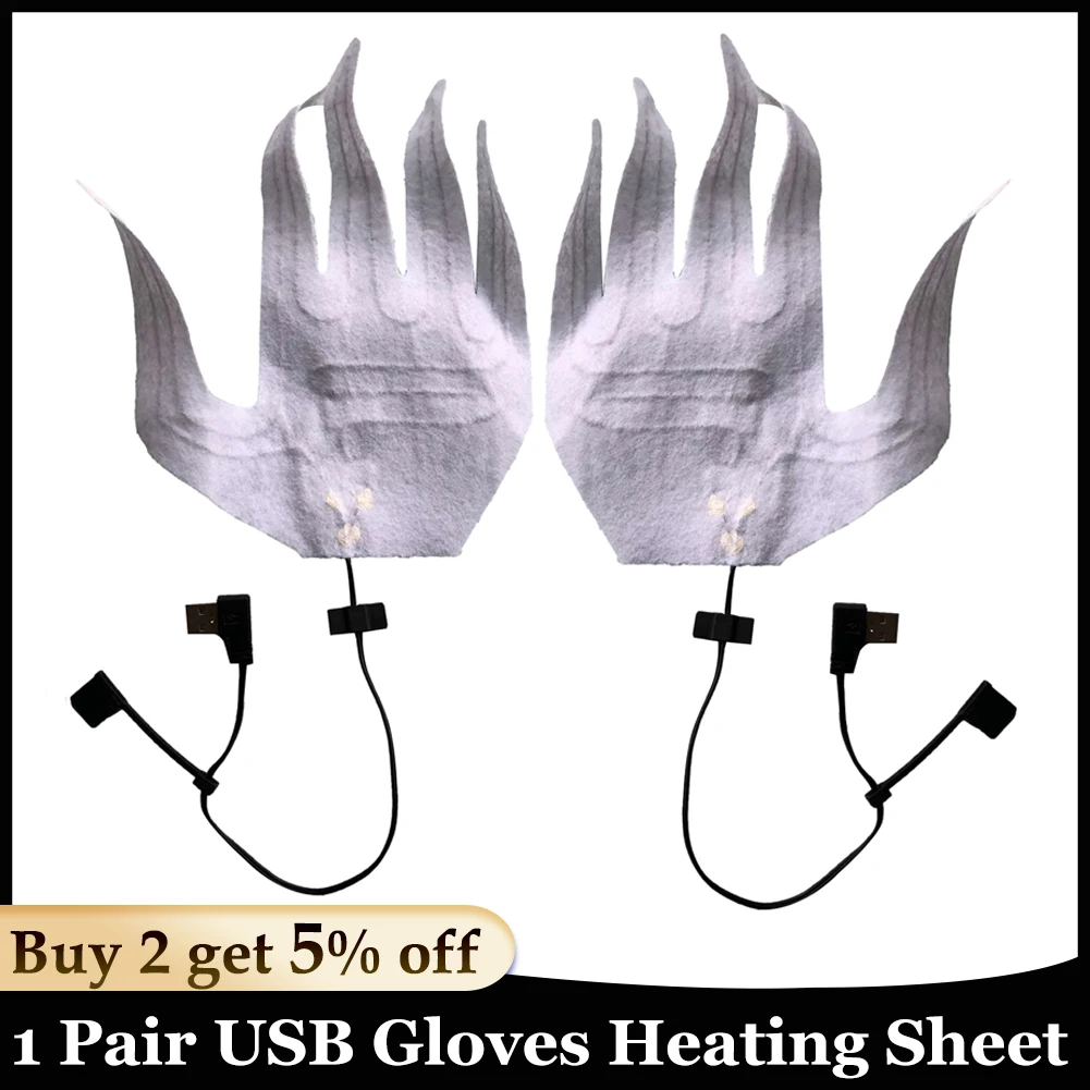 

Gloves Heating Sheet 3.7V Winter Outdoor Warm Gloves Warm Shoes Glove Pad USB Heated Composite Fiber Warm Glove Pad 1PC/2PCS