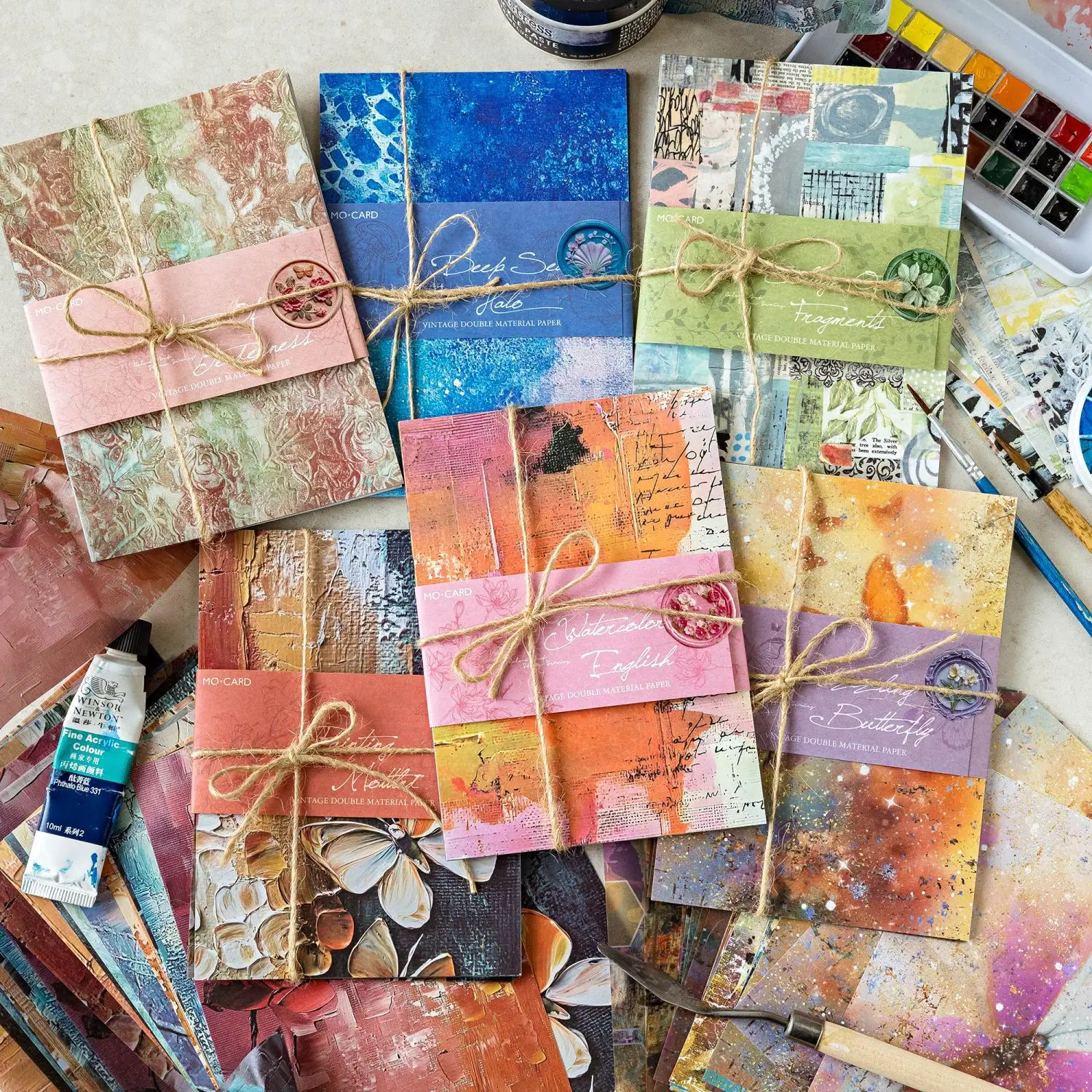 20pcs/lot Memo Pads Material Paper Color Art Store Junk Journal Scrapbooking Retro Background Decoration Paper