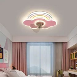 Fan Lamp Cloud Eye Protection Ceiling Fan Lights Modern Children's Bedroom Ceiling Fan Lamp