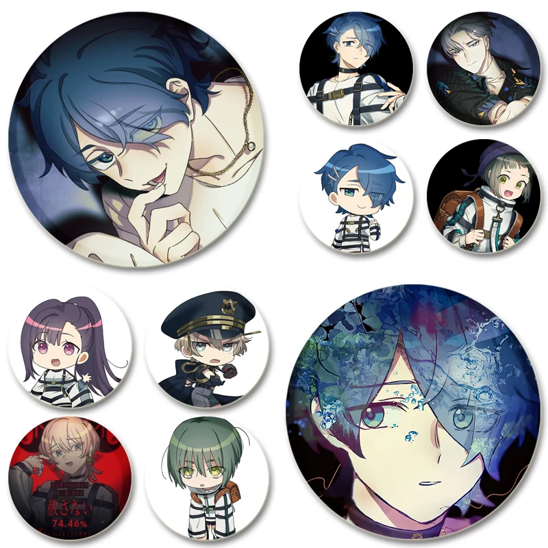 MILGRAM Music Game Badge HARUKA SAKURAL ES YUNO KASHIKI FUTA KAJIYAMA Brooch Pins for Clothes Jewelry Accessories Gifts Collar