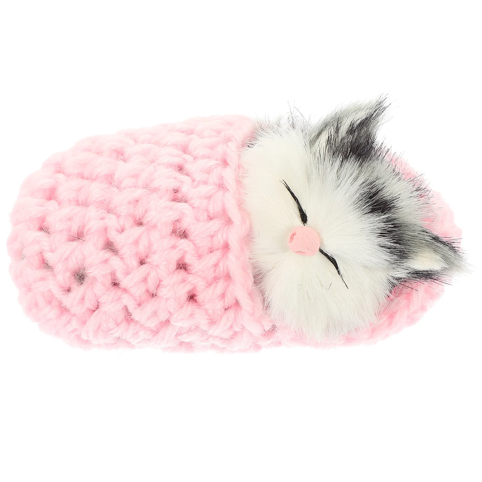 Sleeping Cat Slipper Toy Meows Sounds Decor Hand Mini Kitten Shoe Slippers