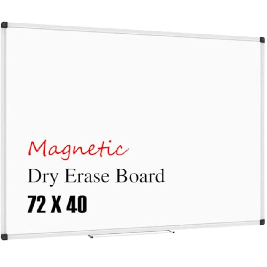

Magnetic Whiteboard 72 x 40 Inch Large Dry Erase White Board for Wall with Marker Tray Aluminum Frame Dry Erase Board for Schoo