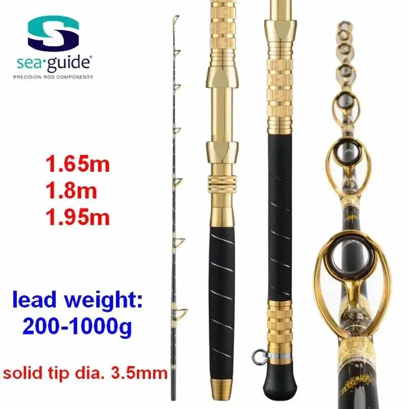 ZZ337 Sea Guide Ring 2.1m Tip Dia. 3.5mm Straight Handle Deep Sea Trolling Fishing Rod Lead Weight 200g - 1000g