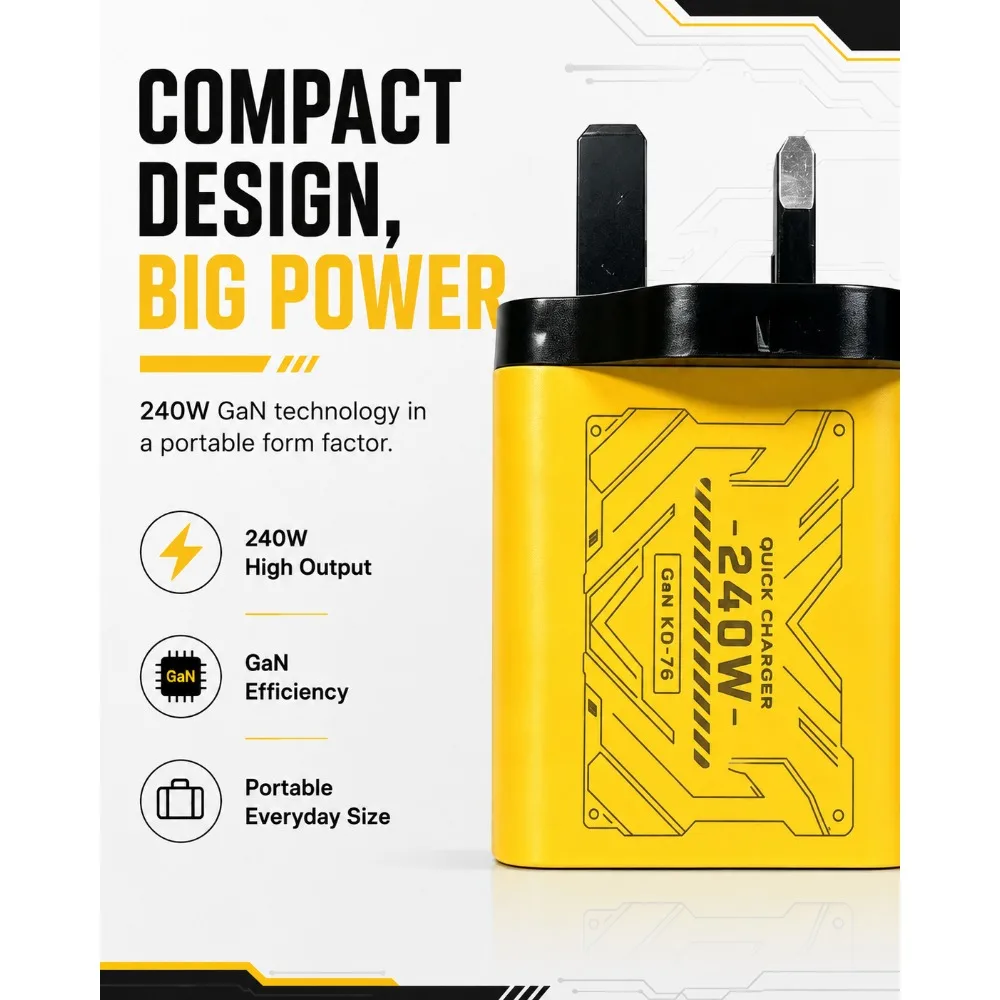 240W GAN Mechanical Fast Charger Multi Port USB Power Adapter Travel Quick Charger Available with EU US Plug for Phone Laptop